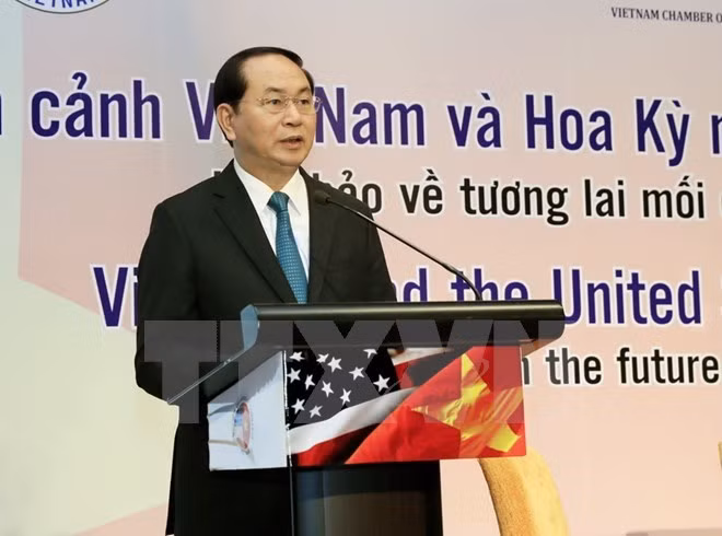 President Tran Dai Quang speaks at the workshop