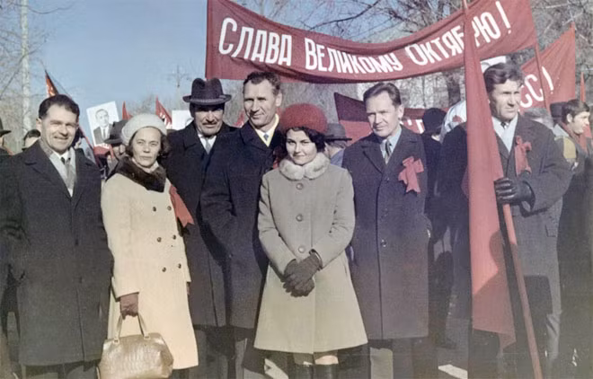 Russian people at the celebration event in 1975. Russian people at the celebration event in 1975.