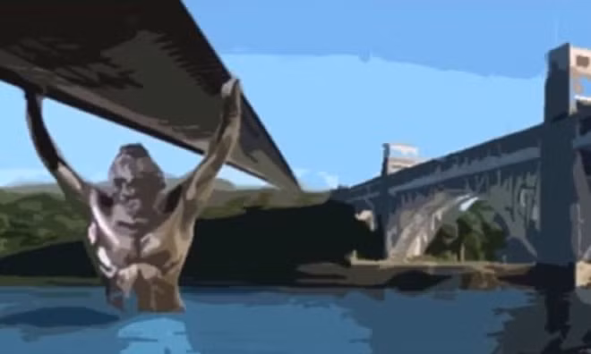 Benji Poulton’s design for Menai bridge in Wales. Photograph: CIOB Wales/Twitter/Benji Poulton