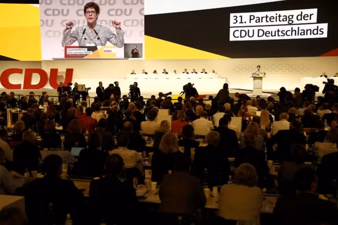 The answer isn't in the stars, the answer lies with us," Annagret Kramp-Karrenbauer told the assembly in a speech that defied expectations | Carsten Koall/Getty Images