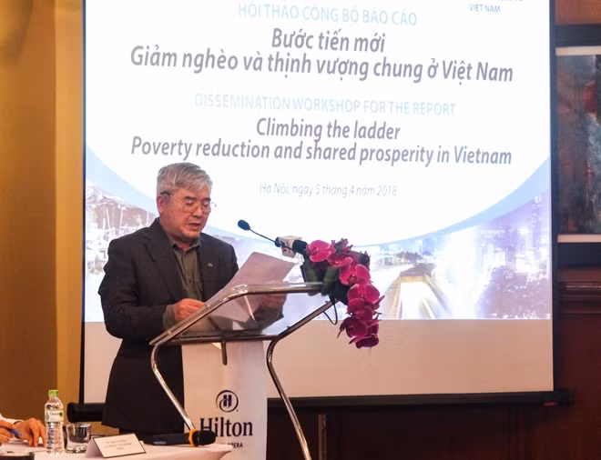 Mr. Vu Thanh Liem, Deputy Director of General Statistics Office of Vietnam citing positive data regarding poverty reduction in Vietnam.