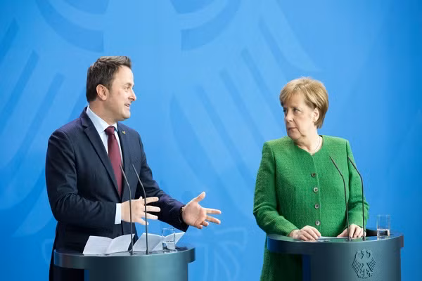 PM Xavier Bettel and German Chancellor Angela Merkel in Berlin; Credit: SIP/Viviane Wild