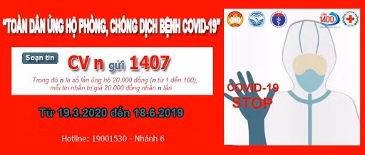 Supporters can donate by texting “CV n” to 1407, of which “n” is the multiple of VND 20,000, which is the value of each message.