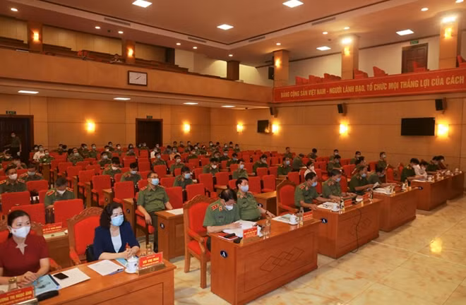 Public security leaders attend the meeting in Hanoi.