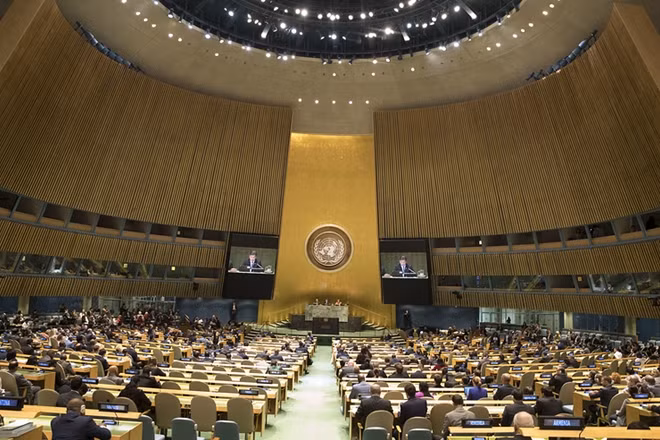 Russian President Vladimir Putin’s schedule has not allowed him to take part in the UN General Assembly session this year. Photo: AP