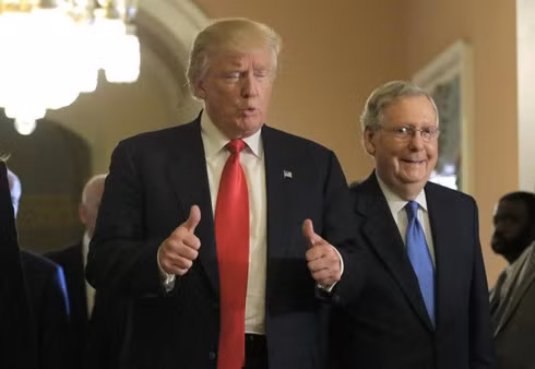 US President-elect Donald Trump gives a thumbs up sign as he walks with Senate Majority Leader Mitch McConnell on Capital Hill in Washington, US., November 10, 2016. REUTERS/Joshua Roberts US President-elect Donald Trump gives a thumbs up sign as he walks with Senate Majority Leader Mitch McConnell on Capital Hill in Washington, US., November 10, 2016. REUTERS/Joshua Roberts