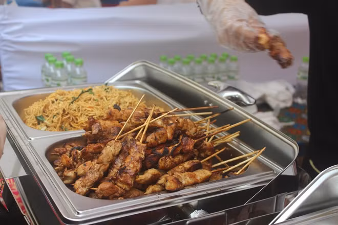 Satay chicken skewers of Philippines