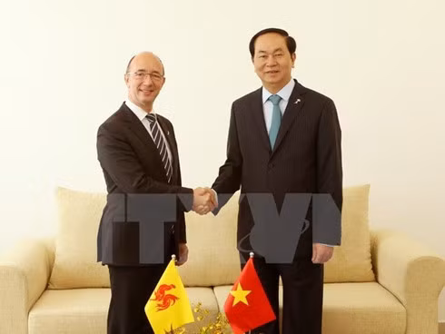 President Tran Dai Quang and Rudy Demotte, Minister-President of the FederationWallonie-Bruxelles President Tran Dai Quang and Rudy Demotte, Minister-President of the FederationWallonie-Bruxelles