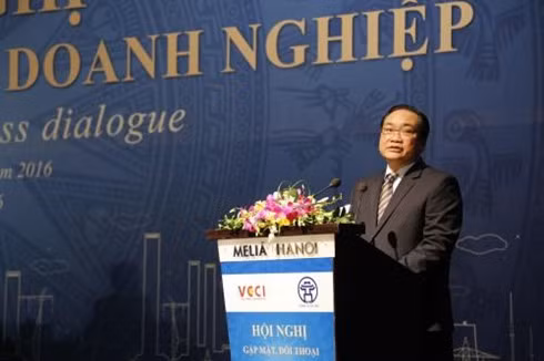 Secretary of the Hanoi Party Committee Hoang Trung Hai speaks at the dialogue Secretary of the Hanoi Party Committee Hoang Trung Hai speaks at the dialogue