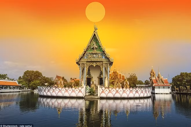 Buddhist pagoda in Samui island in Thailand