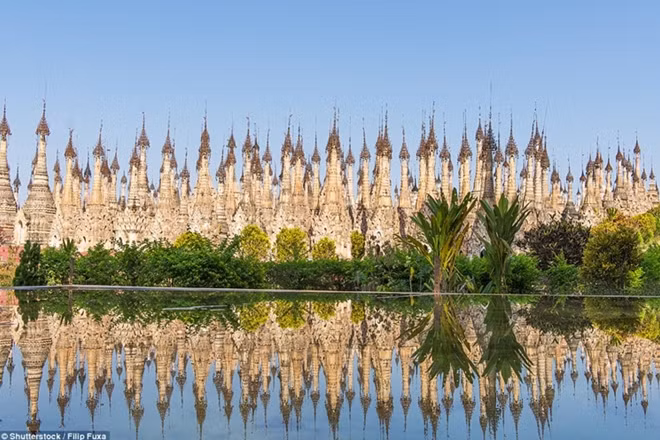 Pagoda, featuring 2,500 stone stupas - or dome-shaped buildings, is hidden in a remote area of Myanmar