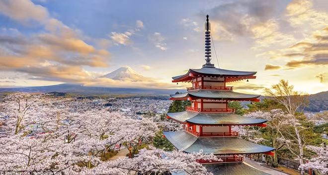 Chureito Pagoda Fujiyoshida in Japan