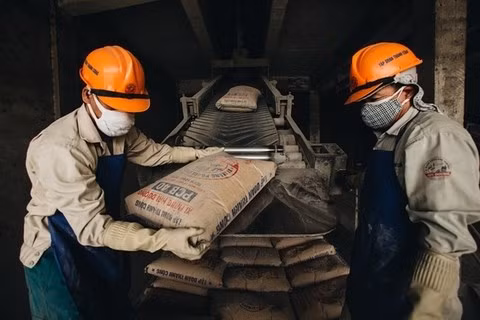 Cement bags stocked at a facility in Hai Duong province.( Photo tcgvn.com)