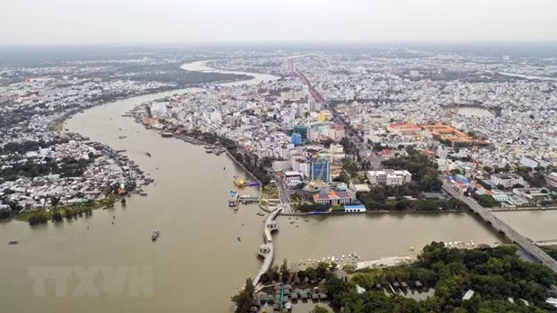An aerial view of the Mekong Delta city of Can Tho (Photo: VNA)