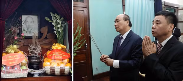 Nguyen Xuan Phuc offers incense to President Ho Chi Minh at the House 67 inside the Presidential Palace complex in Hanoi. (Photo: VNA) Nguyen Xuan Phuc offers incense to President Ho Chi Minh at the House 67 inside the Presidential Palace complex in Hanoi. (Photo: VNA)