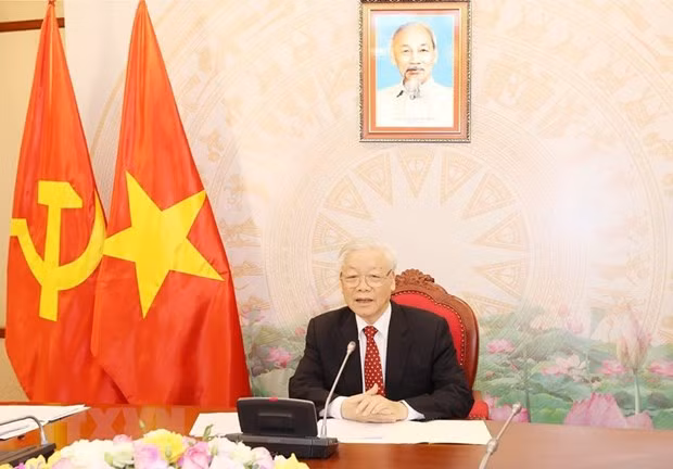 Vietnamese Party General Secretary and State President Nguyen Phu Trong holds phone talk with his Chinese counterpart Xi Jinping. (Photo: VNA) Vietnamese Party General Secretary and State President Nguyen Phu Trong holds phone talk with his Chinese counterpart Xi Jinping. (Photo: VNA)