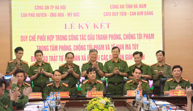 At the signing ceremony.