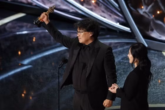 Director Bong Joon-ho accepts the Oscar for best international feature film for "Parasite" at the Academy Awards in Los Angeles on Sunday, Feb. 9, 2020.Mario Anzuoni / Reuters Director Bong Joon-ho accepts the Oscar for best international feature film for "Parasite" at the Academy Awards in Los Angeles on Sunday, Feb. 9, 2020.Mario Anzuoni / Reuters