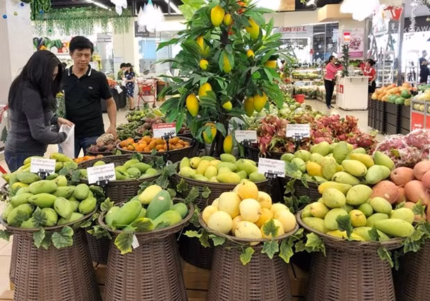 Customers buy fruits at a supermarket in HCM City. The domestic market has high demand for fruits and vegetables. (Photo: VNA) Customers buy fruits at a supermarket in HCM City. The domestic market has high demand for fruits and vegetables. (Photo: VNA)