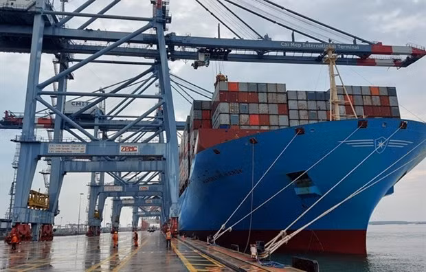 Cai Mep - Thi Vai International Seaport. The seaport and logistics industry was forecast to grow significantly on the prospect of global trade recovery in 2021 (Photo: VNA)
