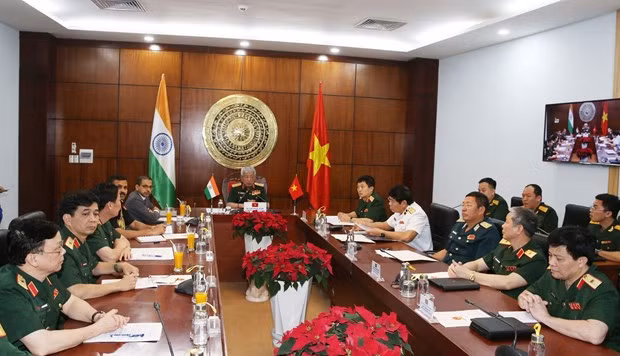 An overview of the 13th Vietnam - India defense policy dialogue at deputy ministerial level from Nha Trang. (Photo: VNA)