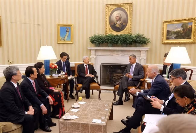 July 6 to 10, 2015: General Secretary Nguyen Phu Trong paid official visit to the United States, the two countries issued a Joint Vision Statement on Vietnam-US relations. July 6 to 10, 2015: General Secretary Nguyen Phu Trong paid official visit to the United States, the two countries issued a Joint Vision Statement on Vietnam-US relations.