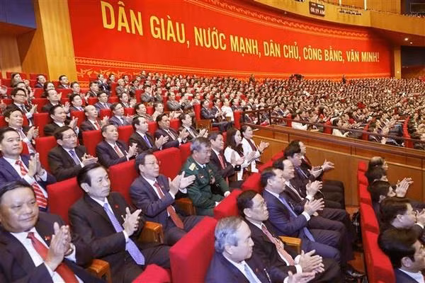 Delegates at the opening session of the the 13th National Party Congress on January 26 (Photo: VNA)