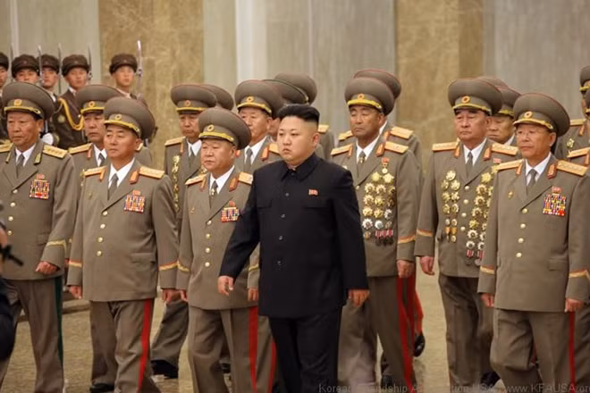 President's DPRK Kim Jong Un and his army