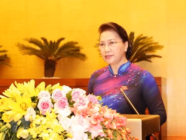 NA Chairwoman Nguyen Thi Kim Ngan speaks at the opening of the NA's sixth session (Photo: VNA) NA Chairwoman Nguyen Thi Kim Ngan speaks at the opening of the NA's sixth session (Photo: VNA)