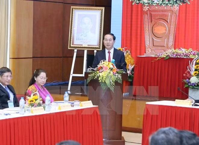 President Tran Dai Quang at the working session (Photo: VNA)
