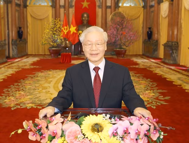 Party General Secretary and State President Nguyen Phu Trong sends his best wishes to the entire nation and the community of overseas Vietnamese. (Photo: VNA) Party General Secretary and State President Nguyen Phu Trong sends his best wishes to the entire nation and the community of overseas Vietnamese. (Photo: VNA)