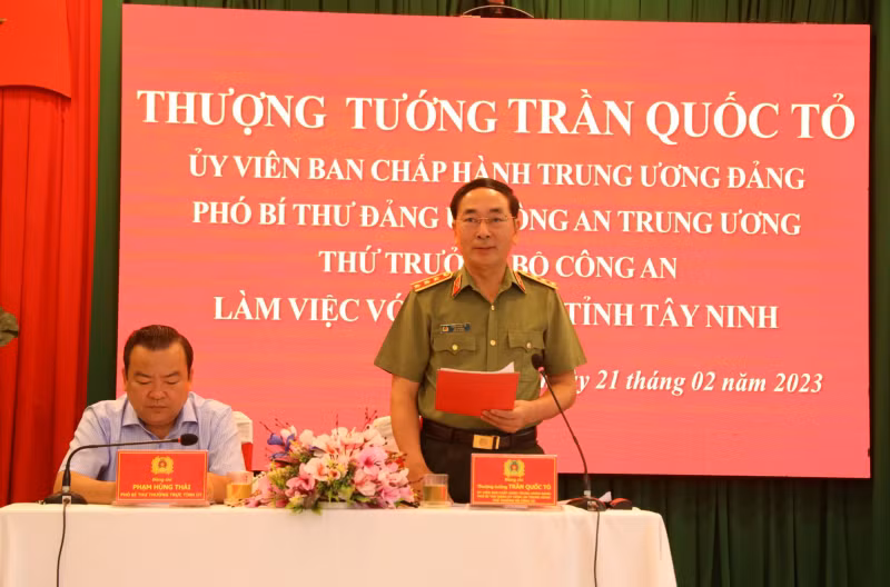 Deputy Minister Tran Quoc To works with Tay Ninh Provincial Police -0