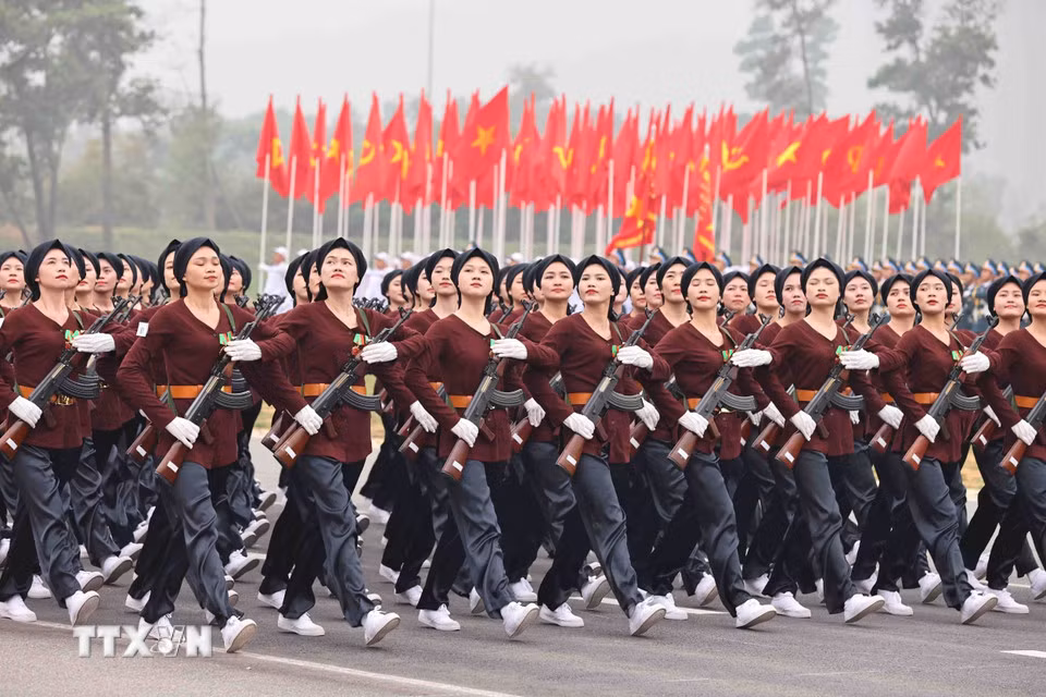 Bad weather couldn't dampen the determination of the female militia.
