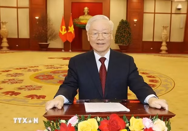 Party leader of Vietnam extends New Year greetings to Laos, Cambodia -0