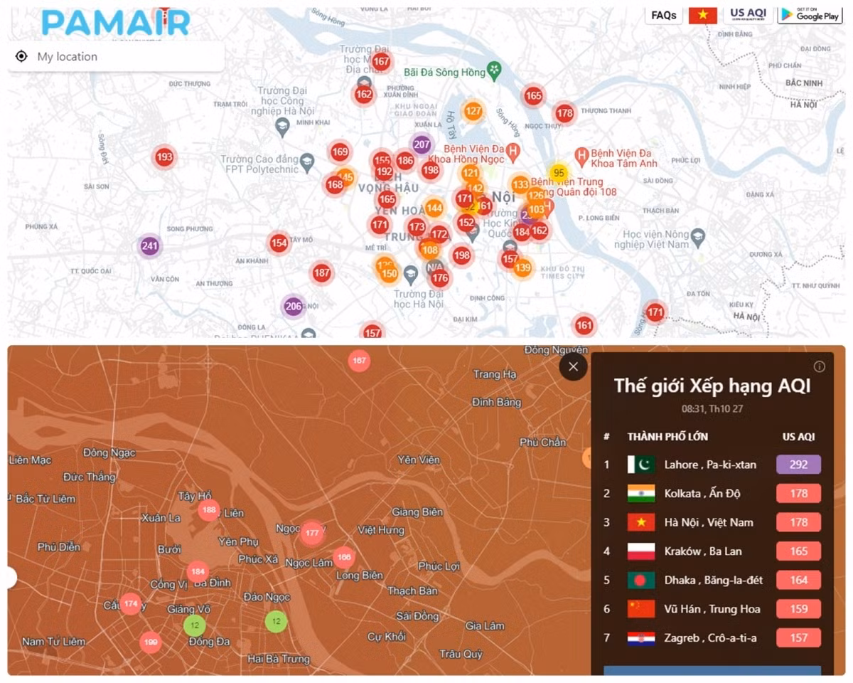 Hanoi ranks third in the list of most polluted capital city, only behind India and Pakistan
