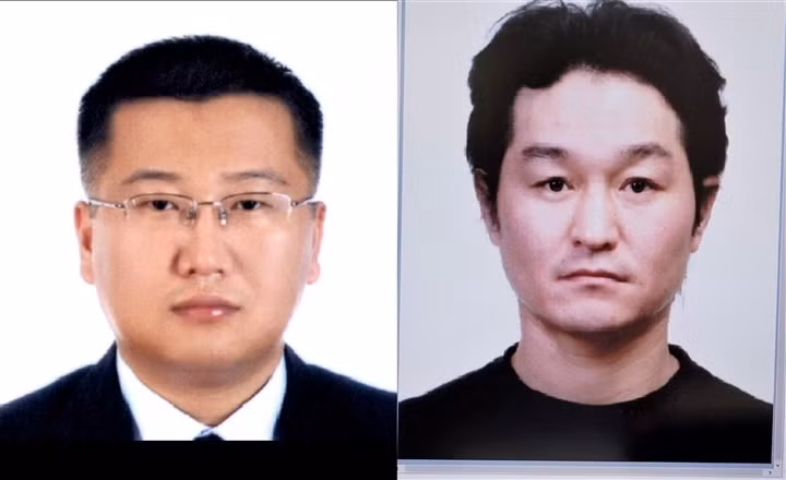 Yon Taiyi (left) and&nbsp;Nam Kiwon,&nbsp;wanted by the INTERPOL,&nbsp;will be handed over to the Korean police at Da Nang International Airport.&nbsp;