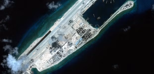 Fiery Cross Reef in Vietnam's Spratly archipelago. (Photo: DigitalGlobe)