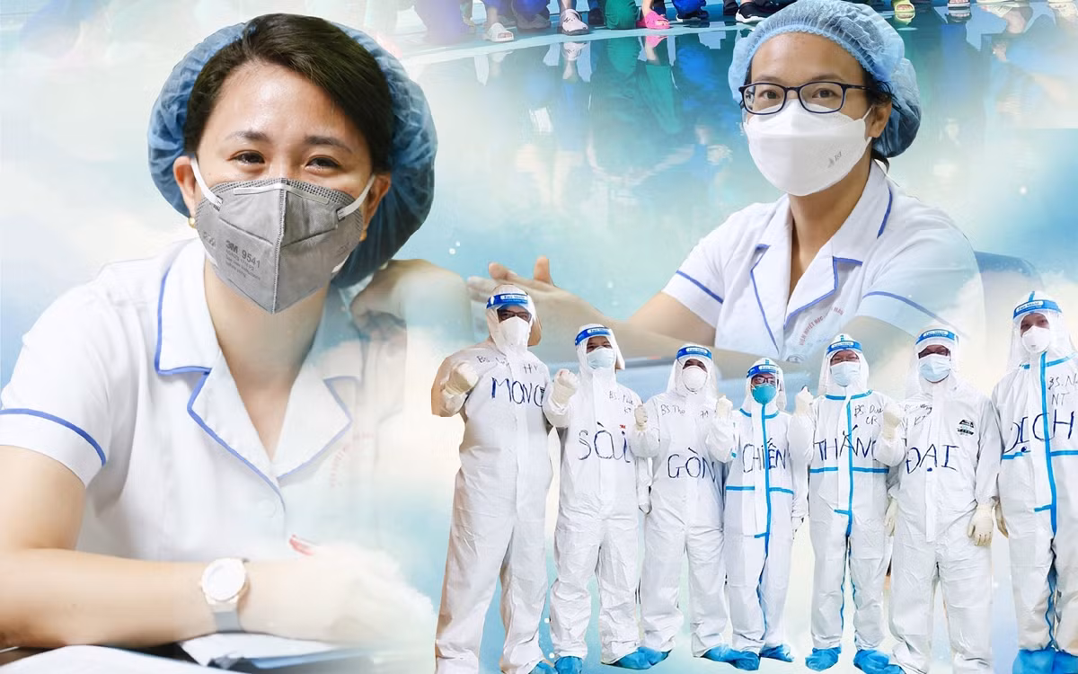 Female nurses in white blouse uniform volunteer to join frontline forces in the south.&nbsp;