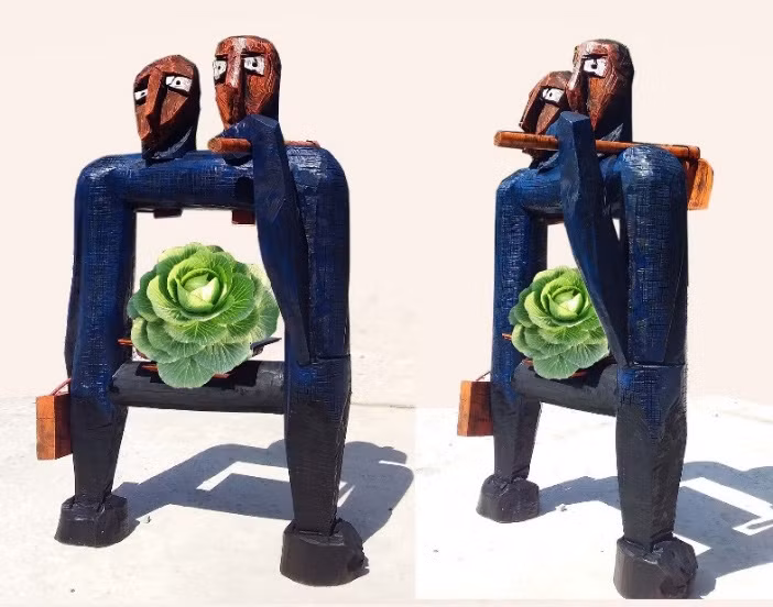 Contemporary artworks go on show at Hanoi - Saigon Sculpture Exhibition ảnh 1 An artwork created by sculptor Ku Kao Khai