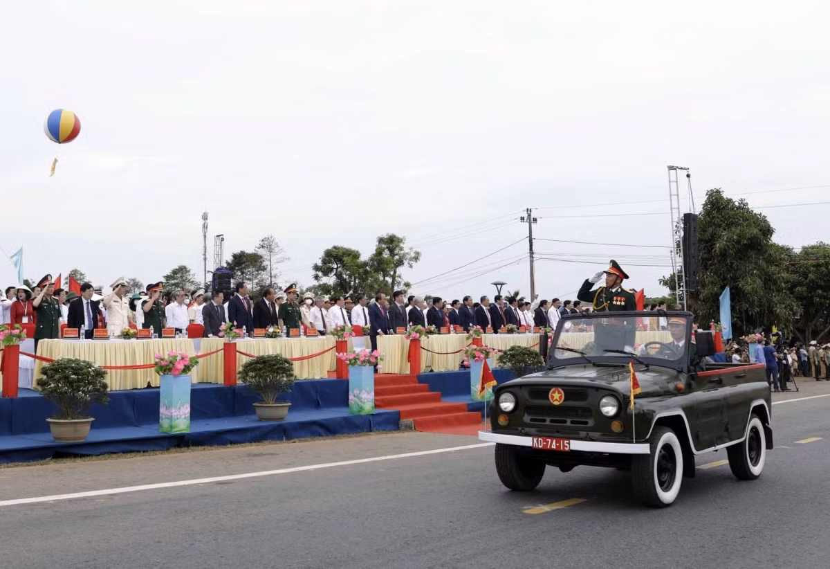 A military parade is also held at the end of the ceremony.