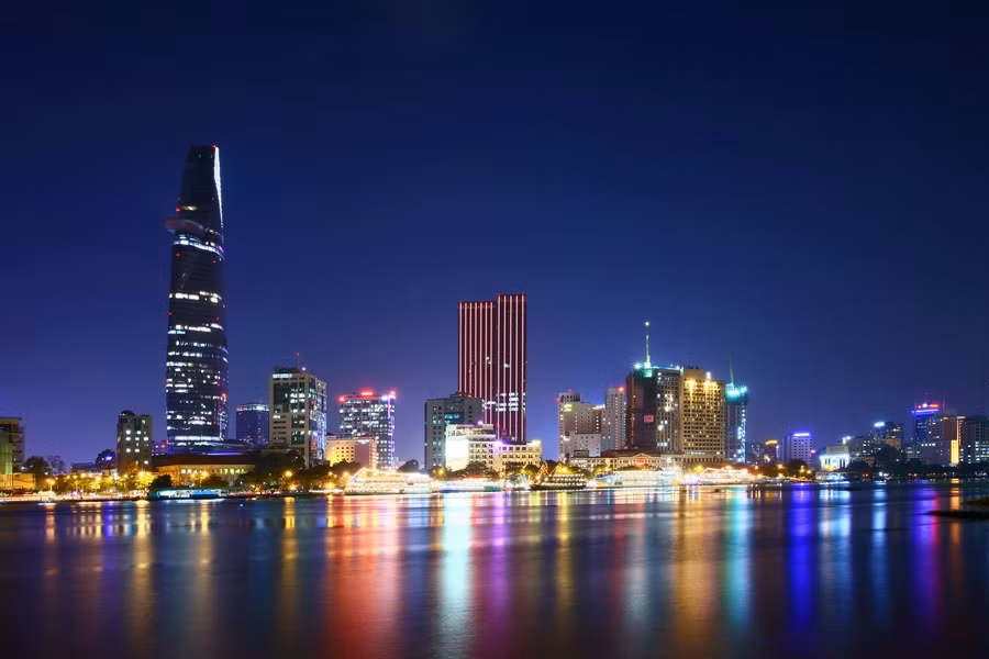 A panoramic view of Ho Chi Minh City by the river