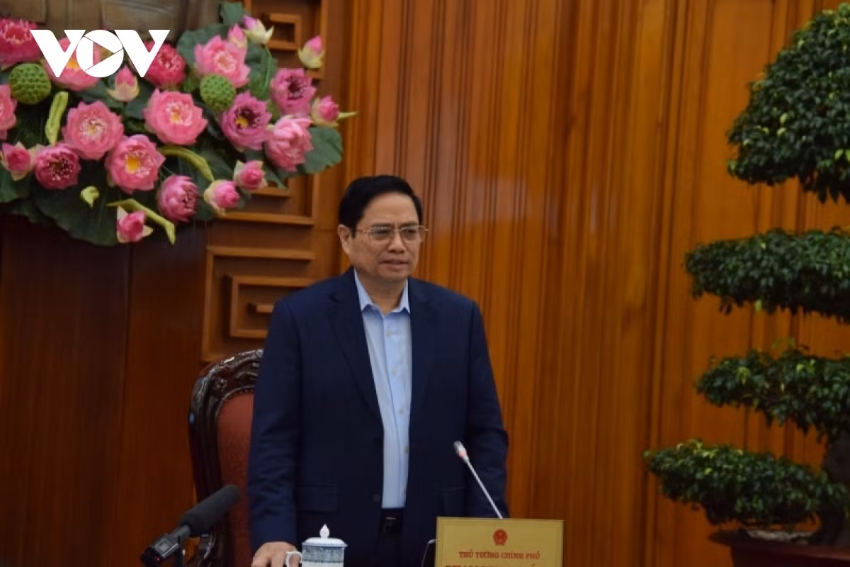 PM states importance of producing COVID-19 vaccines and treatment drugs ảnh 2 PM Pham Minh Chinh addresses the meeting.