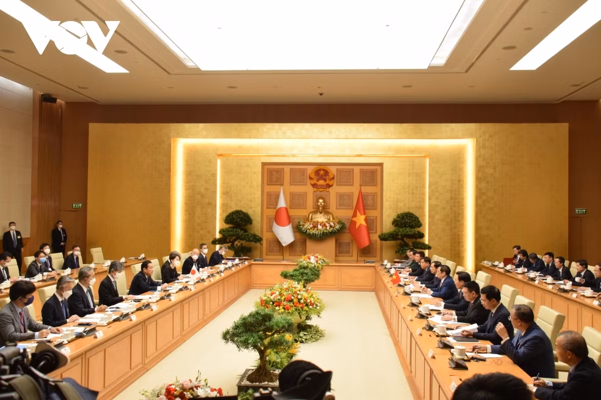 Official welcoming ceremony for Japanese PM in Hanoi ảnh 11