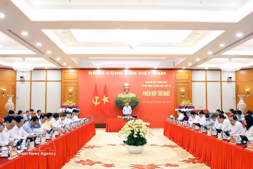 An overview of the first meeting of the Central Steering Committee for Foreign Affairs and International Integration. (Photo: VNA)
