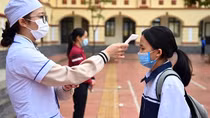 Students in Hanoi's Ba Vi district return to school