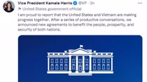 US, Vietnam 'making progress together', says VP Harris
