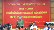 Minister To Lam works with leaders of Hai Duong province