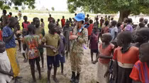 Level-2 Field Hospital Rotation 5 presents gifts to local people in South Sudan