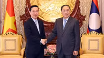State president meets with former Lao leaders in Vientiane
