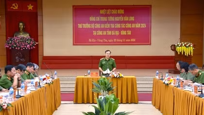 Deputy Minister Nguyen Van Long inspects Ba Ria-Vung Tau Provincial Police Department's work